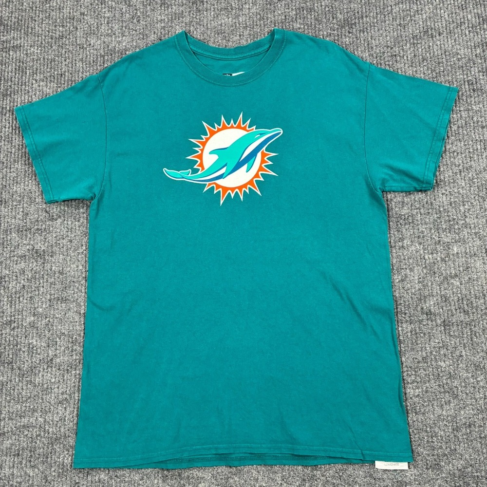 Miami Dolphins NFL Team Apparel Mens Size Large Teal Logo T Shirt Football